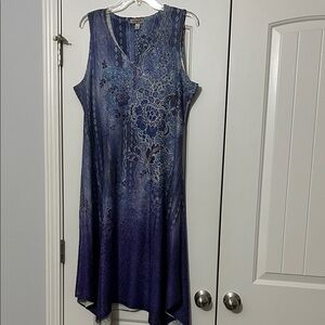 Elegant Ombré Purple to Blue Sleeveless Dress